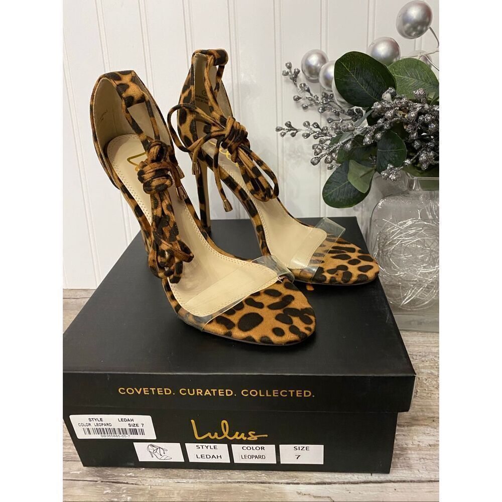 Lulus Leopard Ledah High Heel Dress Shoes Sz 7